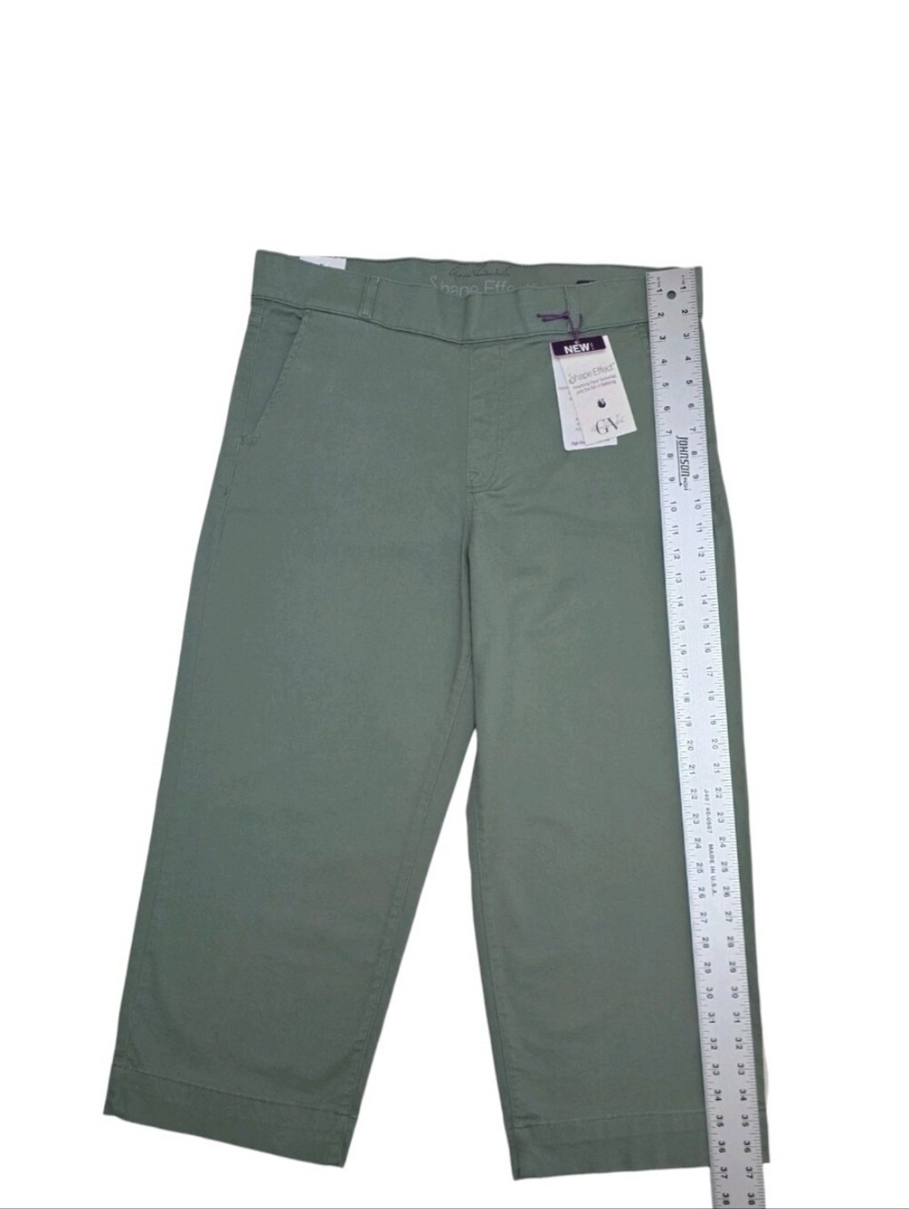 NWT Gloria Vanderbilt Pull On High Rise Wide Leg Crop Pants sz 16 Sage Green - Picture 8 of 11